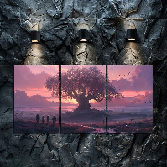 3pcs Witcher-Inspired Fantasy Landscape Wall Art Set Canvas Framed 50x70cm - High Quality Print 100% Australian Made Wall Canvas Ready to Hang