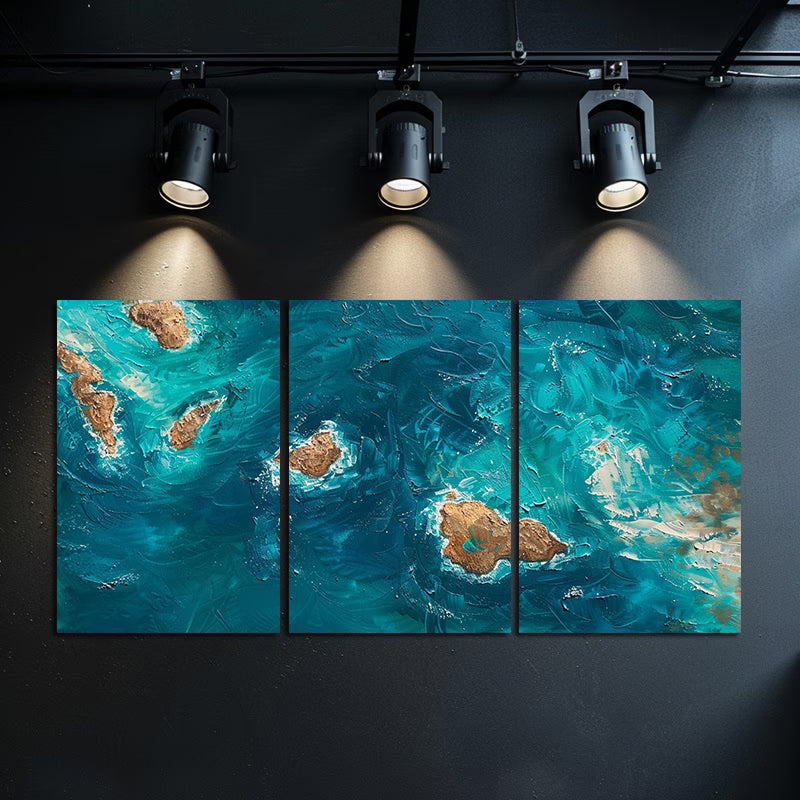 3pcs Small Islands off the Coast of Hawaii Wall Art Set Canvas Framed 60x90cm - High Quality Print 100% Australian Made Wall Canvas Ready to Hang