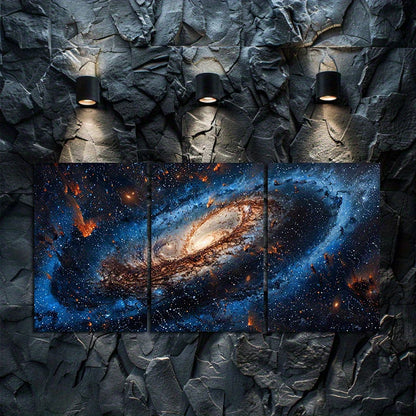 3pcs Space Galaxy & Milky Way Wall Art Set Canvas Framed 50x70cm - High Quality Print 100% Australian Made Wall Canvas Ready to Hang