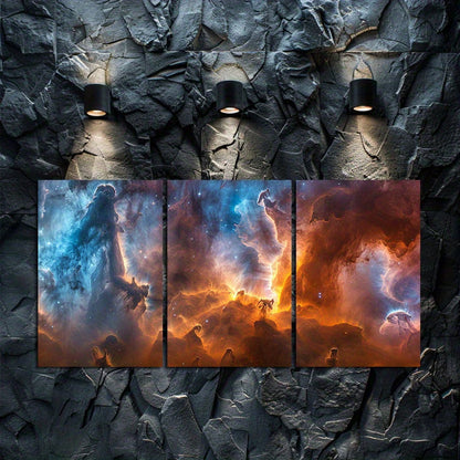 3pcs Deep Space Nebula Cosmic Galaxy Wall Art Set Canvas Framed 60x90cm - High Quality Print 100% Australian Made Wall Canvas Ready to Hang