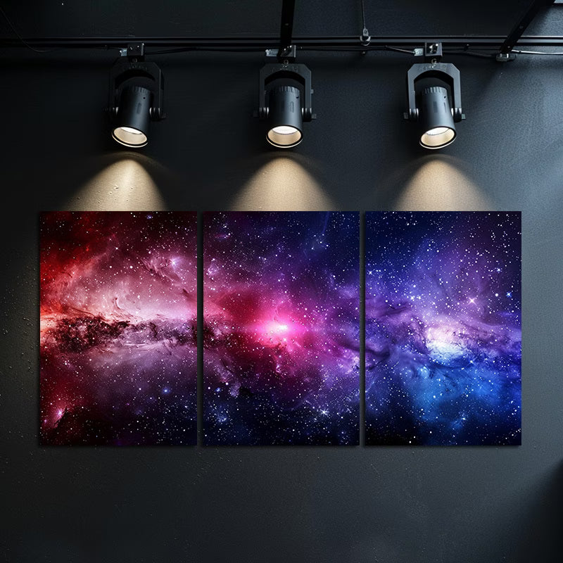 3pcs Nebula Galaxy Space Themed Wall Art Set Canvas Framed 60x90cm - High Quality Print 100% Australian Made Wall Canvas Ready to Hang