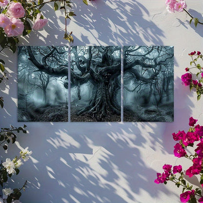 3pcs Mystical Forest Tree Wall Art Set Canvas Framed 60x90cm - High Quality Print 100% Australian Made Wall Canvas Ready to Hang