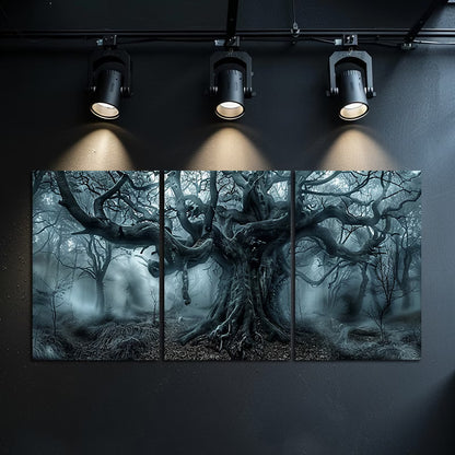 3pcs Mystical Forest Tree Wall Art Set Canvas Framed 60x90cm - High Quality Print 100% Australian Made Wall Canvas Ready to Hang