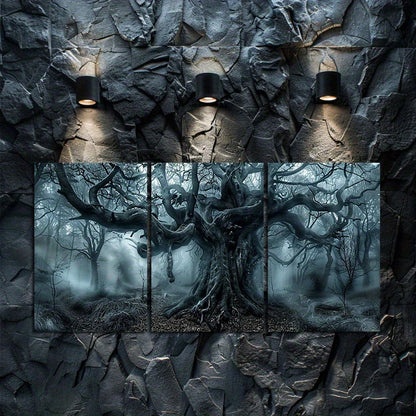 3pcs Mystical Forest Tree Wall Art Set Canvas Framed 60x90cm - High Quality Print 100% Australian Made Wall Canvas Ready to Hang