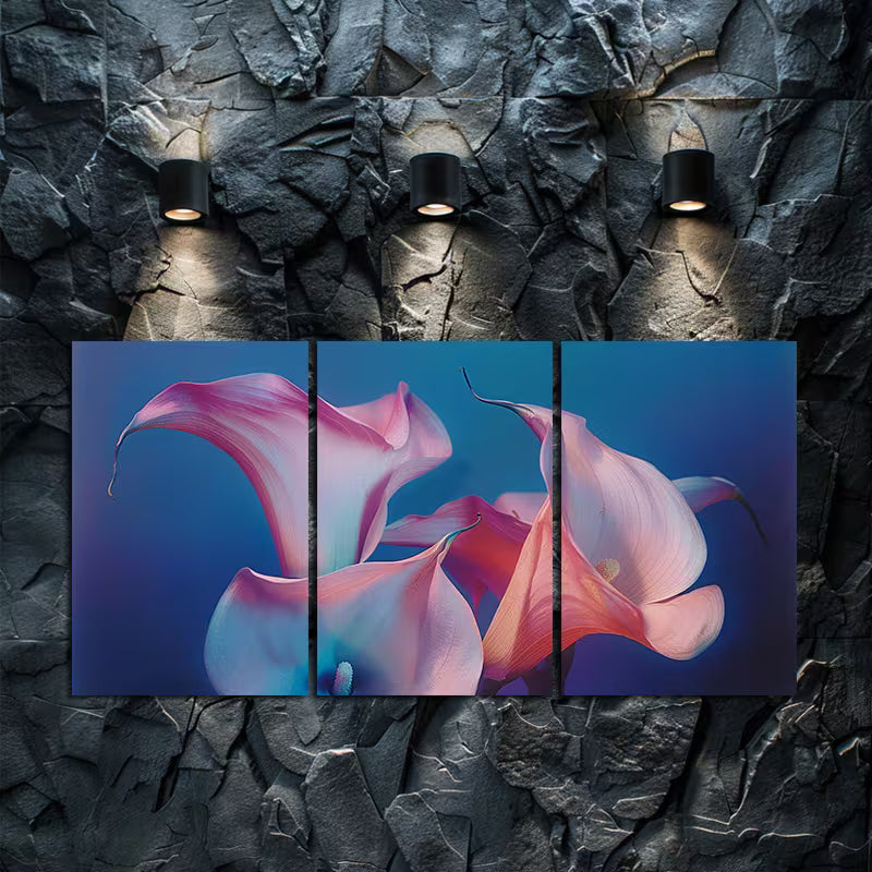 3pcs Close-up of Calla Lilies Captured Wall Art Set Canvas Framed 60x90cm - High Quality Print 100% Australian Made Wall Canvas Ready to Hang