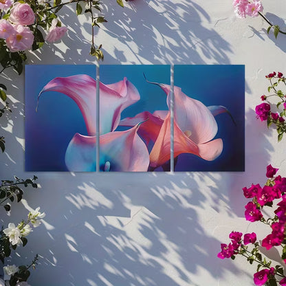 3pcs Close-up of Calla Lilies Captured Wall Art Set Canvas Framed 60x90cm - High Quality Print 100% Australian Made Wall Canvas Ready to Hang