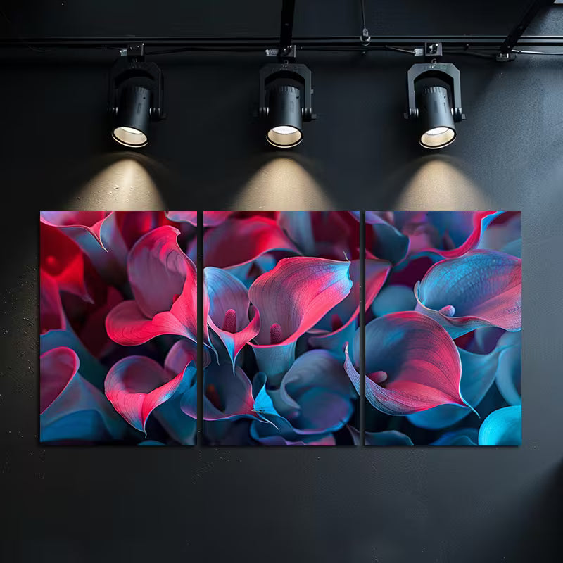 3pcs Calla Lilies Captured in a Soft Focus Photo Wall Art Set Canvas Framed 40x60cm - High Quality Print 100% Australian Made Wall Canvas Ready to Hang