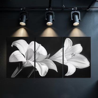 3pcs Featuring a Close-Up of Lily Petals Wall Art Set Canvas Framed 40x60cm - High Quality Print 100% Australian Made Wall Canvas Ready to Hang