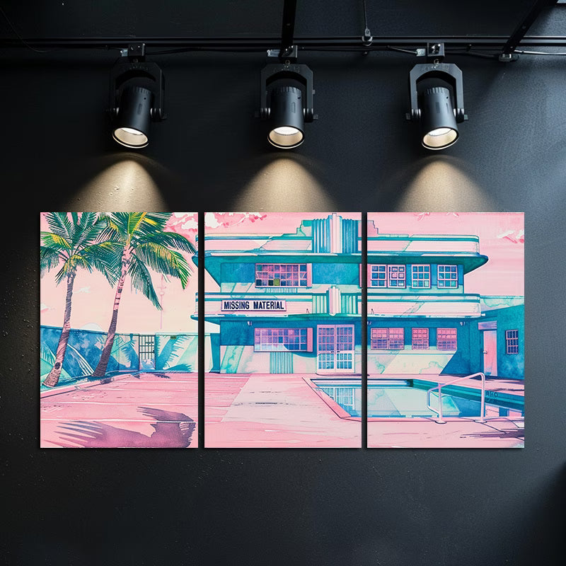 3pcs Urban Charm, Skateboard Illustration Wall Art Set Canvas Framed 40x60cm - High Quality Print 100% Australian Made Wall Canvas Ready to Hang
