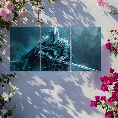 3pcs Awe-inspiring Portrait of Knight Wall Art Set Canvas Framed 40x60cm - High Quality Print 100% Australian Made Wall Canvas Ready to Hang