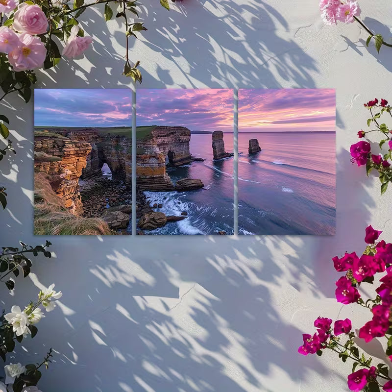 3pcs Dord Holmes Beach Sunset Wall Art Set Canvas Framed 50x70cm - High Quality Print 100% Australian Made Wall Canvas Ready to Hang