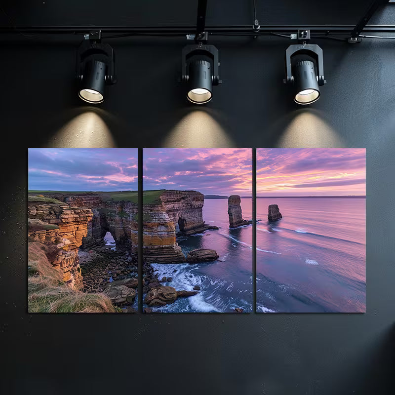 3pcs Dord Holmes Beach Sunset Wall Art Set Canvas Framed 50x70cm - High Quality Print 100% Australian Made Wall Canvas Ready to Hang