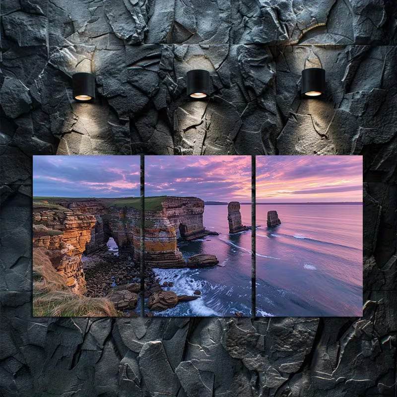 3pcs Dord Holmes Beach Sunset Wall Art Set Canvas Framed 50x70cm - High Quality Print 100% Australian Made Wall Canvas Ready to Hang