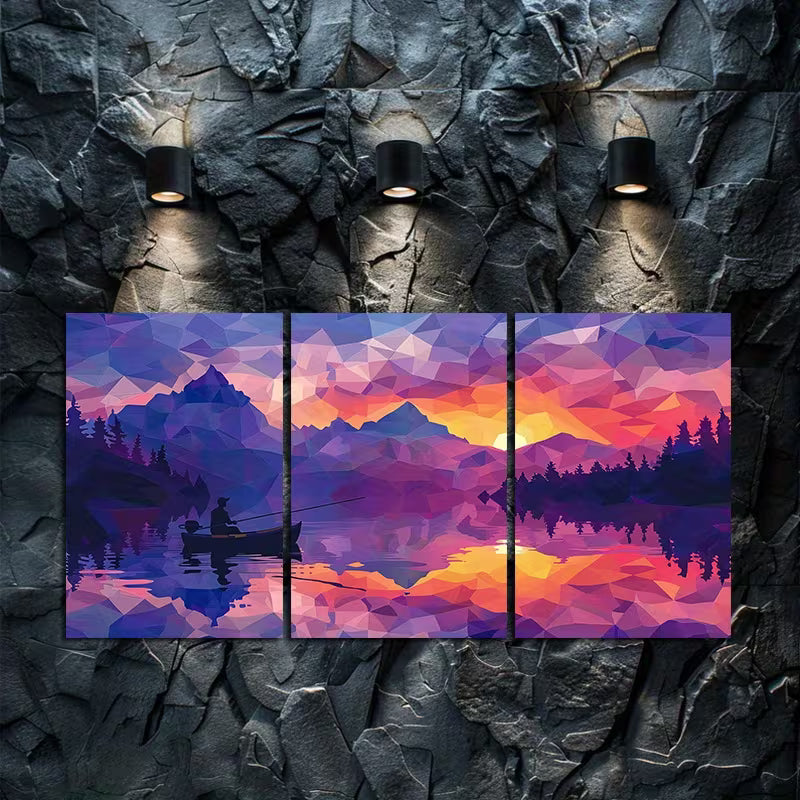 3pcs Abstract Minimalist Landscape with Mountain Wall Art Set Canvas Framed 50x70cm - High Quality Print 100% Australian Made Wall Canvas Ready to Hang