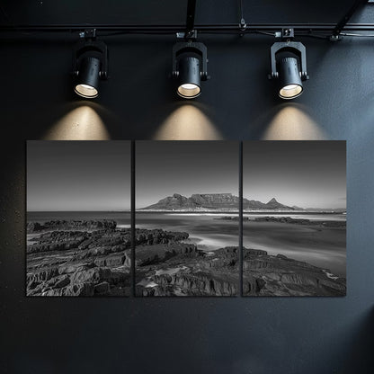 3pcs Long Exposure Shot of The Rocky Coast Wall Art Set Canvas Framed 50x70cm - High Quality Print 100% Australian Made Wall Canvas Ready to Hang
