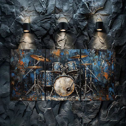 3pcs Passionate Drum Set Oil Painting Wall Art Set Canvas Framed 40x60cm - High Quality Print 100% Australian Made Wall Canvas Ready to Hang