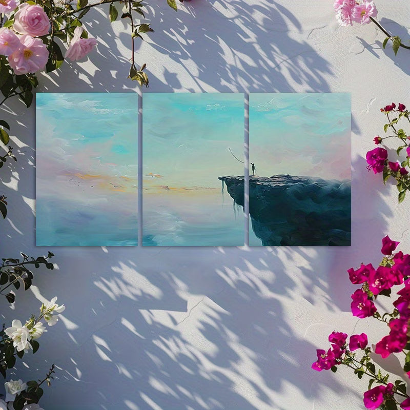 3pcs Oil Painting Bungee Jumping Wall Art Set Canvas Framed 40x60cm - High Quality Print 100% Australian Made Wall Canvas Ready to Hang