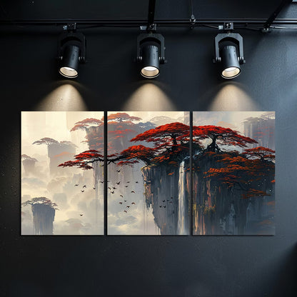 3pcs Chinese Style Landscape Oil Painting Wall Art Set Canvas Framed 40x60cm - High Quality Print 100% Australian Made Wall Canvas Ready to Hang