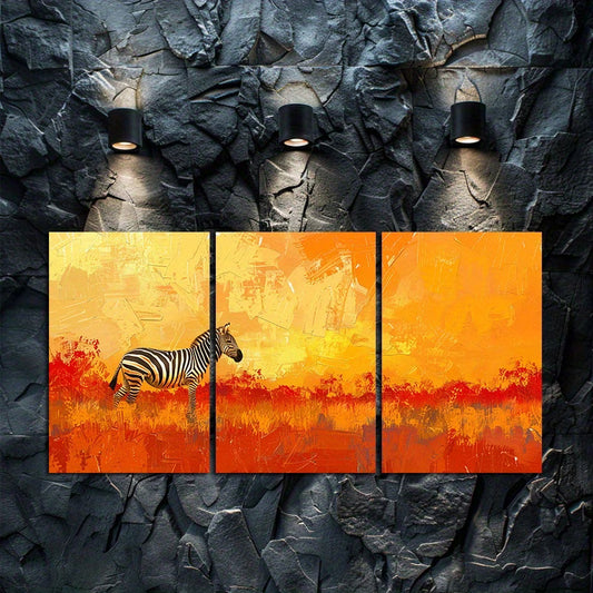 3pcs Zebra Abstract Oil Painting Wall Art Set Canvas Framed 50x70cm - High Quality Print 100% Australian Made Wall Canvas Ready to Hang