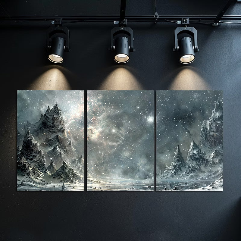 3pcs Starry Night Sky Mountain Landscape Wall Art Set Canvas Framed 60x90cm - High Quality Print 100% Australian Made Wall Canvas Ready to Hang