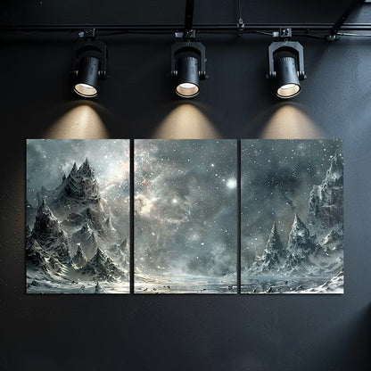 3pcs Starry Night Sky Mountain Landscape Wall Art Set Canvas Framed 60x90cm - High Quality Print 100% Australian Made Wall Canvas Ready to Hang