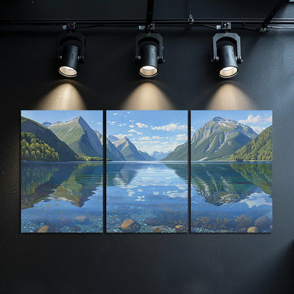 3pcs Norway's mountains are magnificent Wall Art Set Canvas Framed 60x90cm - High Quality Print 100% Australian Made Wall Canvas Ready to Hang