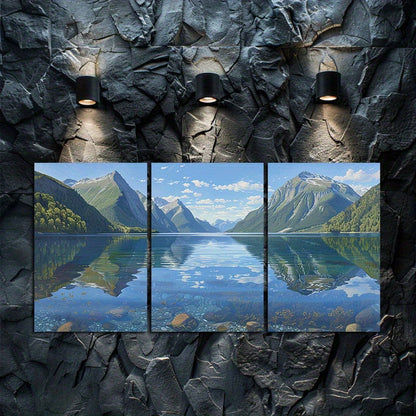 3pcs Norway's mountains are magnificent Wall Art Set Canvas Framed 60x90cm - High Quality Print 100% Australian Made Wall Canvas Ready to Hang