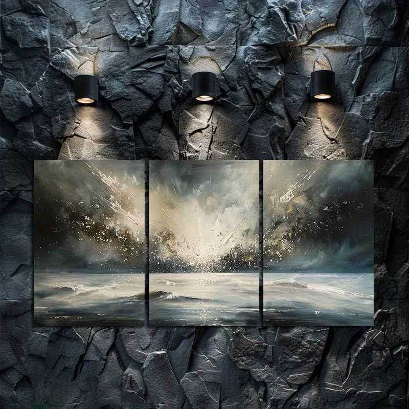 3pcs Starry Sky on a Summer Night Wall Art Set Canvas Framed 40x60cm - High Quality Print 100% Australian Made Wall Canvas Ready to Hang