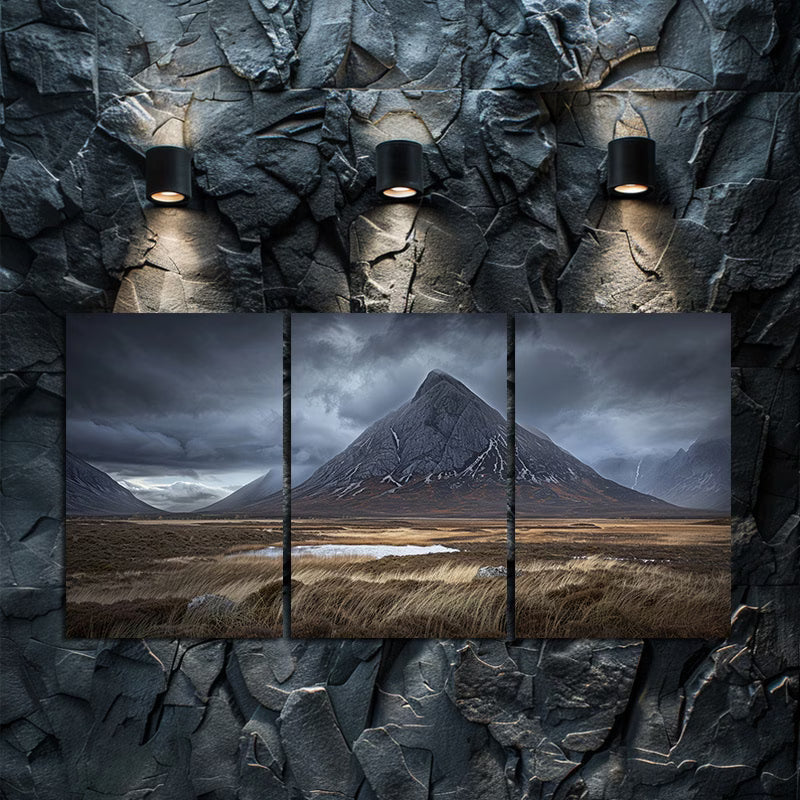 3pcs Scottish Highlands Majestic Mountain Wall Art Set Canvas Framed 60x90cm - High Quality Print 100% Australian Made Wall Canvas Ready to Hang
