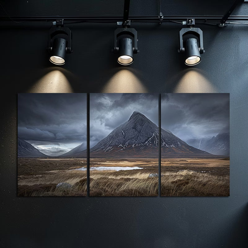 3pcs Scottish Highlands Majestic Mountain Wall Art Set Canvas Framed 60x90cm - High Quality Print 100% Australian Made Wall Canvas Ready to Hang