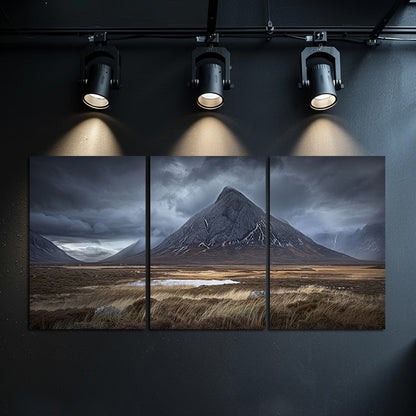 3pcs Scottish Highlands Majestic Mountain Wall Art Set Canvas Framed 60x90cm - High Quality Print 100% Australian Made Wall Canvas Ready to Hang