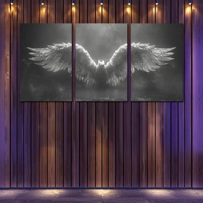 3pcs Angel Wings Design Wall Art Set Canvas Framed 40x60cm - High Quality Print 100% Australian Made Wall Canvas Ready to Hang