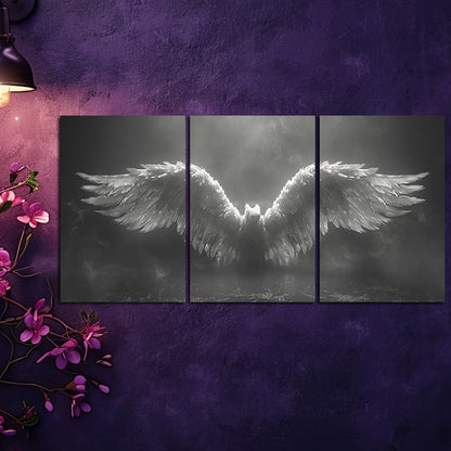 3pcs Angel Wings Design Wall Art Set Canvas Framed 40x60cm - High Quality Print 100% Australian Made Wall Canvas Ready to Hang