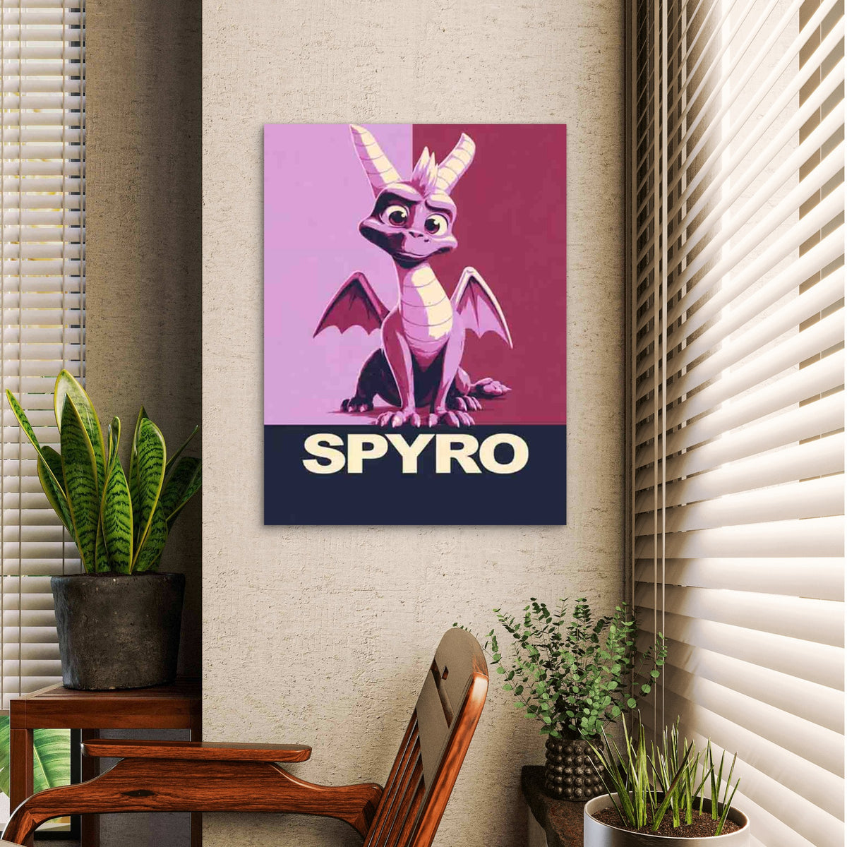 Spyro Dragon 60x90cm Metal Print Ready to Hang