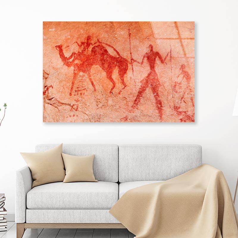 Famous Prehistoric Rock Paintings of Tassili N'Ajjer, Algeria Acrylic Glass Print Tempered Glass Wall Art 100% Made in Australia Ready to Hang