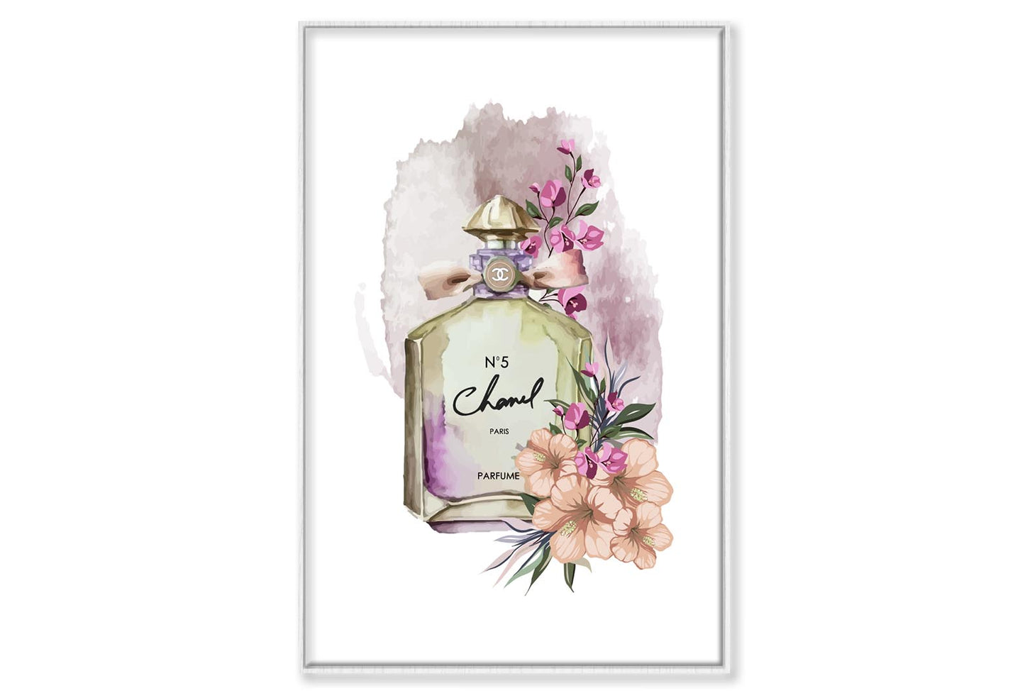 Green Peach Perfume Wall Art Limited Edition High Quality Print Canvas Box Framed White