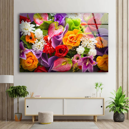 Colorful Flower Bouquet UV Direct Aluminum Print Australian Made Quality