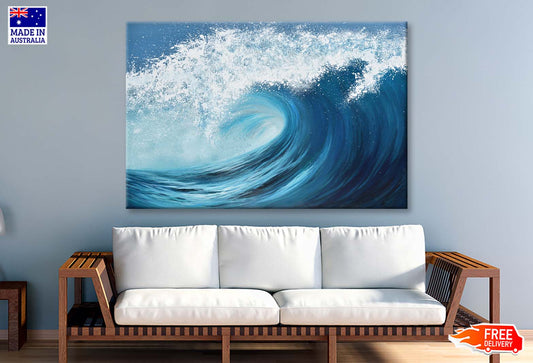 A Seaside, Waves, Painting Wall Art Limited Edition High Quality Print