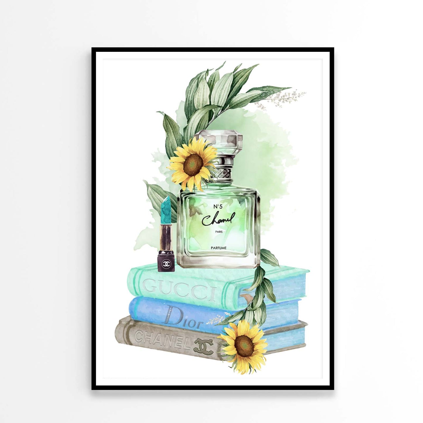 Sunflower Green Colored Perfume Design Home Decor Premium Quality Poster Print Choose Your Sizes