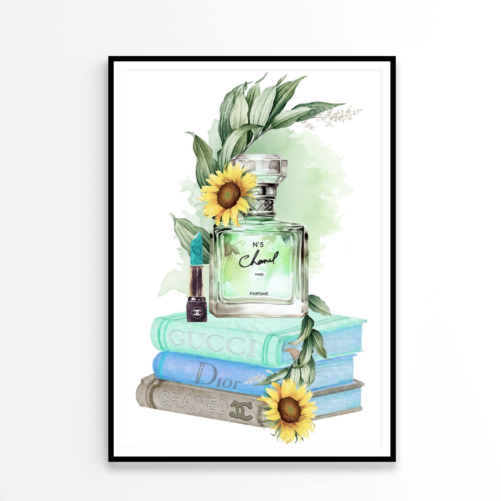 Sunflower Green Colored Perfume Design Home Decor Premium Quality Poster Print Choose Your Sizes