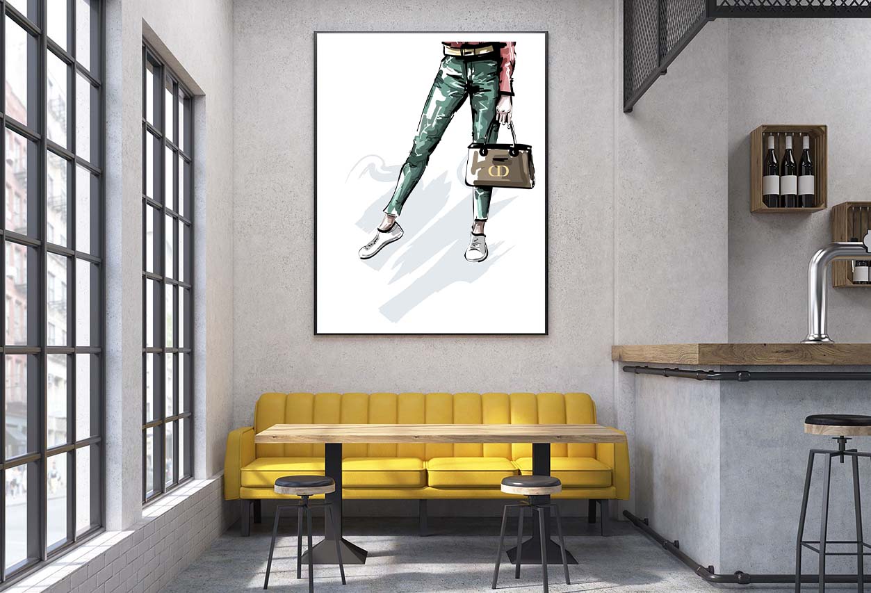 Stylish Sneakers with Luxury Handbag Design Home Decor Premium Quality Poster Print Choose Your Sizes