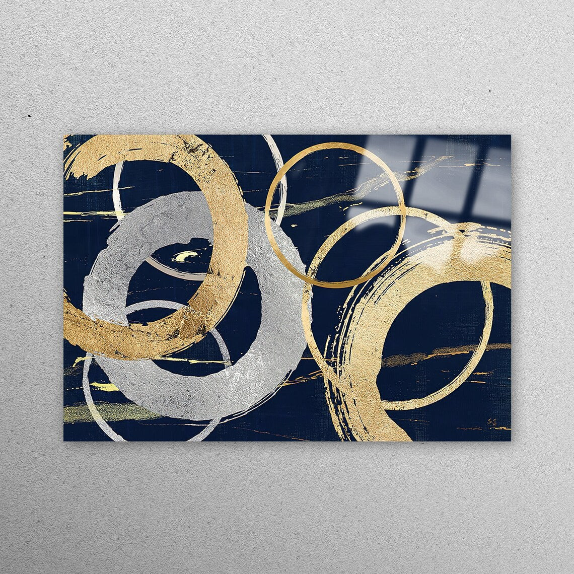 Gold and Silver Rings Acrylic Glass Print Tempered Glass Wall Art 100% Made in Australia Ready to Hang