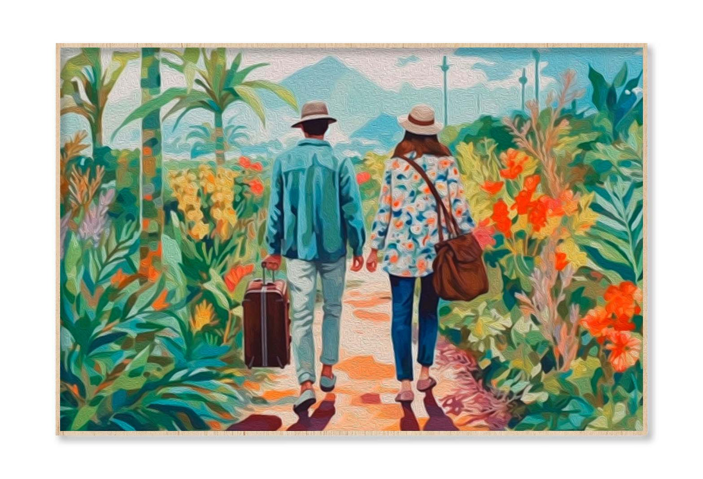 Asian Couple Oil Painting Wall Art Limited Edition High Quality Print