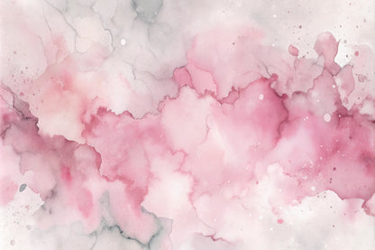 Watercolor Pink Neutral Splashes Abstract Wall Art Decor 100% Australian Made