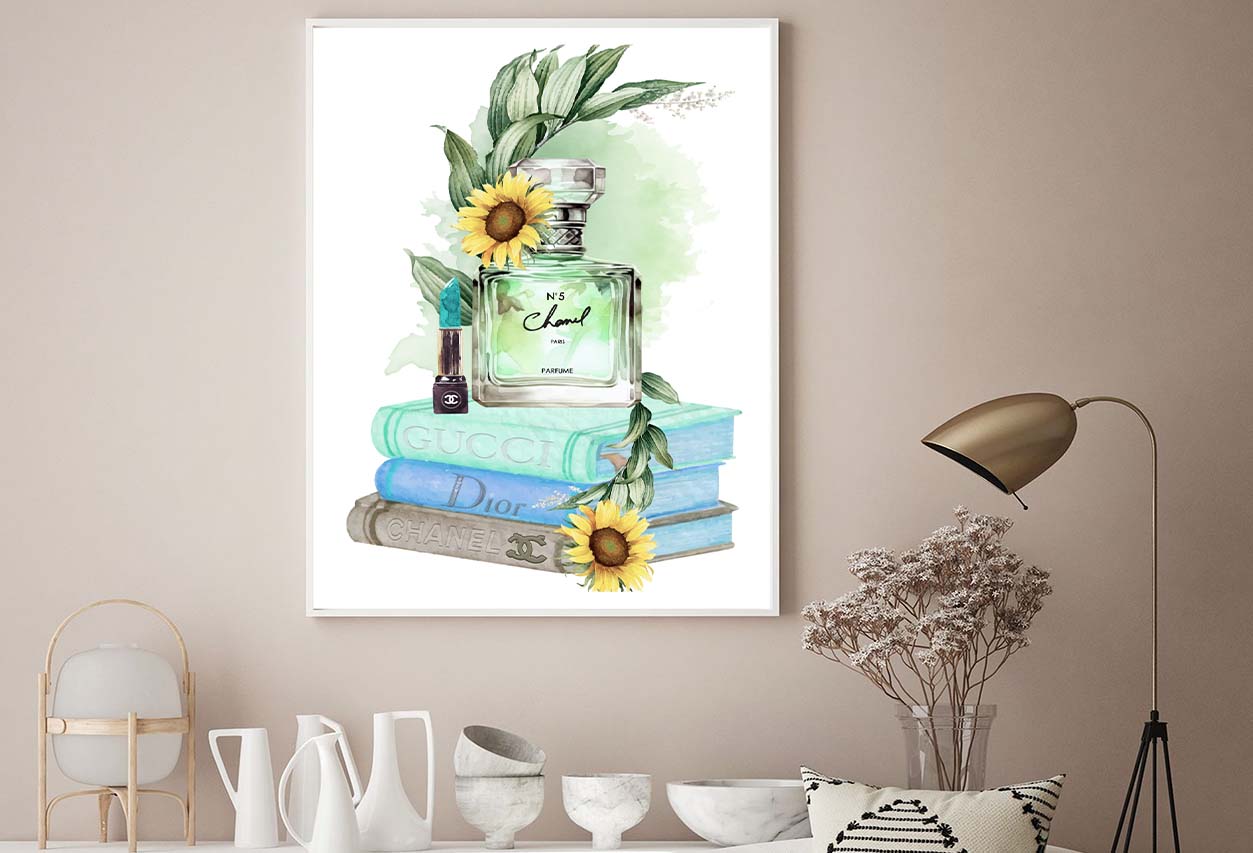 Sunflower Green Colored Perfume Design Home Decor Premium Quality Poster Print Choose Your Sizes