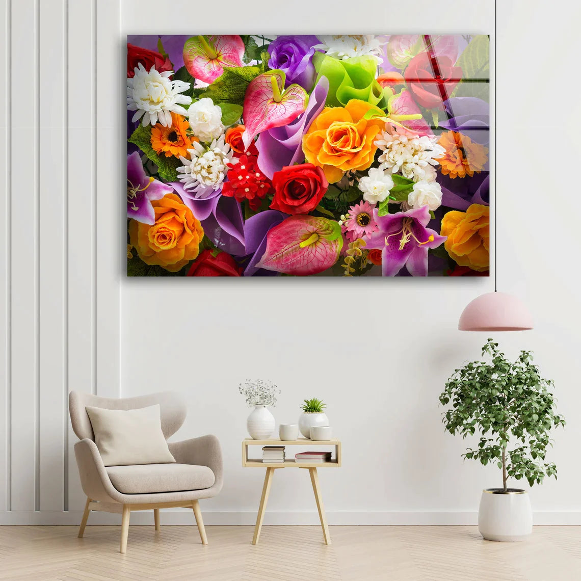 Colorful Flower Bouquet UV Direct Aluminum Print Australian Made Quality