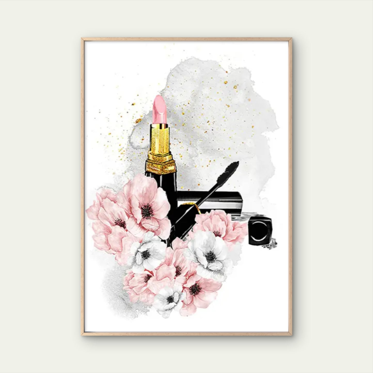 Minimalist Women Beauty Lipstick Makeup Floral Fashion Home Decor Premium Quality Poster Print Choose Your Sizes