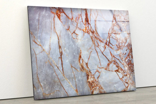 Gold Red & Grey Marble UV Direct Aluminum Print Australian Made Quality