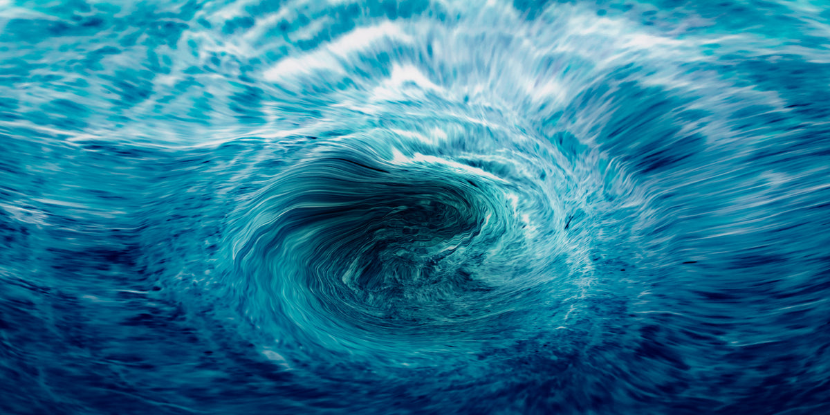 Blue Ocean Water Fluid Swirl Wall Art Canvas Office Home Room Framed 120x60cm