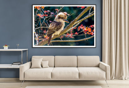 Bird On Branch Red with Flower Home Decor Premium Quality Poster Print Choose Your Sizes